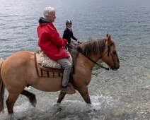 IMG_6531 23/11/2019 - Sincèrement je préfère rester sur ma monture tant l'eau est glaciale ! Attention Jo, tu vas bientôt jouer au sous marin ! I did let my horse get a...